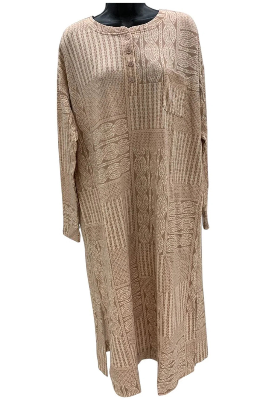 Comfort Code Baby French Terry Henley Lounge Dress Beige - Regular